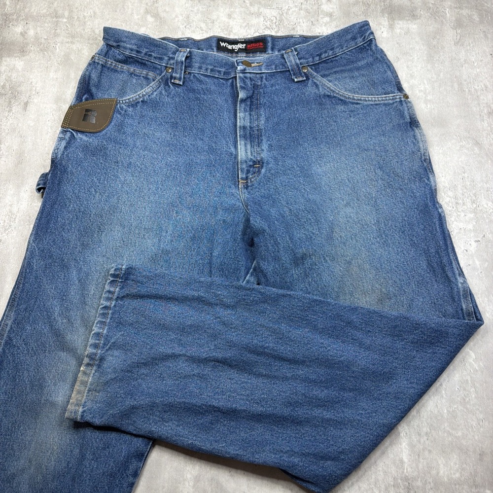 Wrangler RIGGS Workwear Carpenter Pants Blue Jeans Denim Durashield Mens 38x32